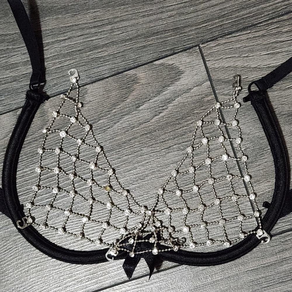 Elegant Black and Silver Lingerie Top